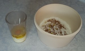 ingredienti liquidi e solidi