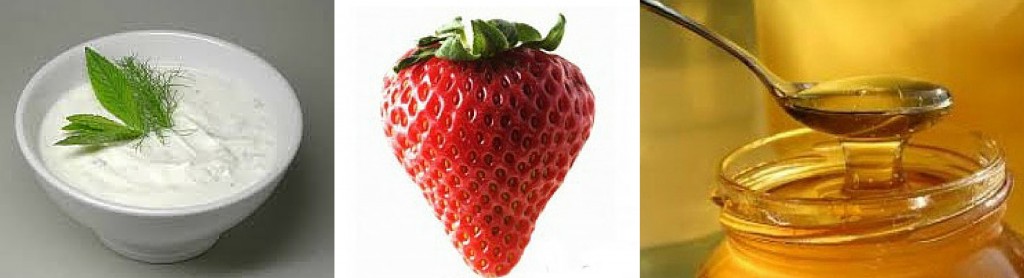 fragole, miele e yogurt per maschera viso