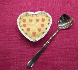 semifreddo al cioccolato bianco in monoporzione a forma di cuore